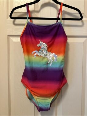 Cat & Jack Rainbow Gradient One-Piece Swimsuit